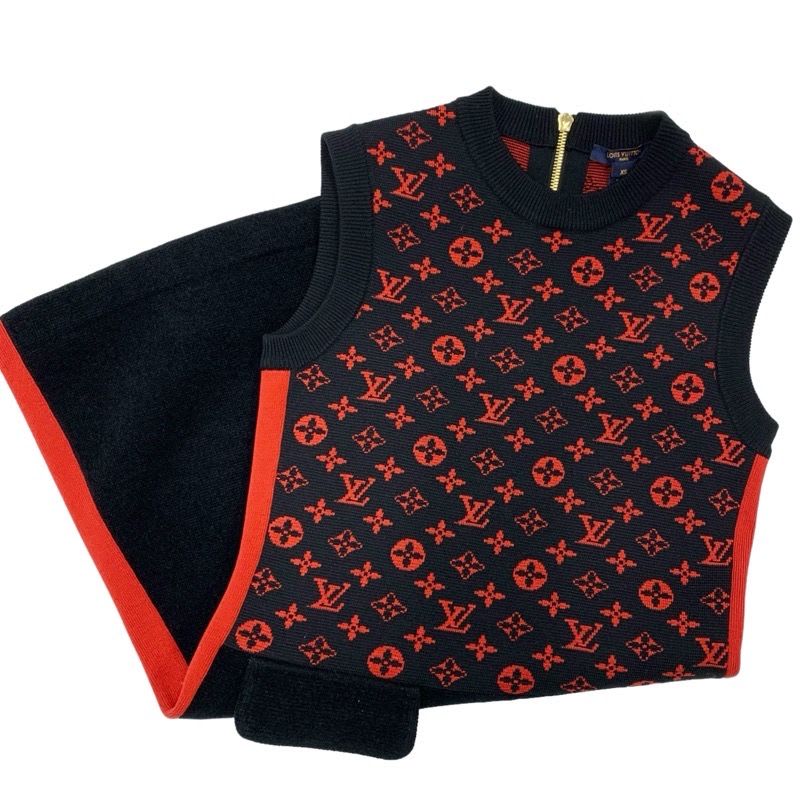 Louis Vuitton Dress Black Red Monogram