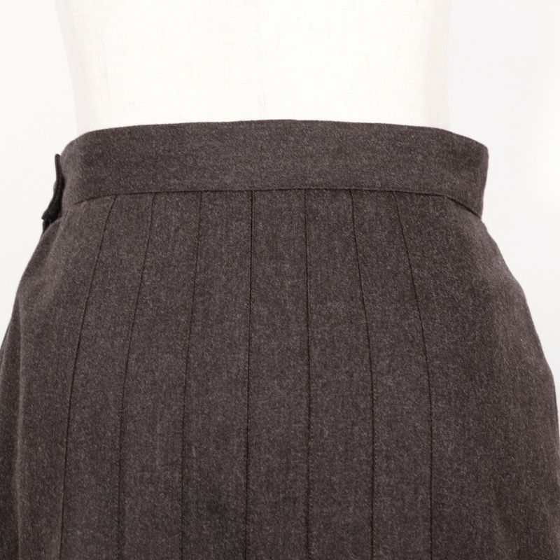 Chanel Flared P03640v03532 Wool Brown Women's Skirt