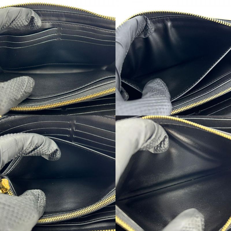 Louis Vuitton Long Wallet Zippy Wallet M93029 Suhari Round Zipper Leather Black