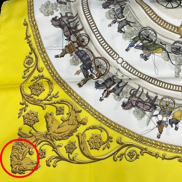 Hermes Carre 90 Carre 90 Scarf Ron Chien Walk To Scarf Hermes Yellow