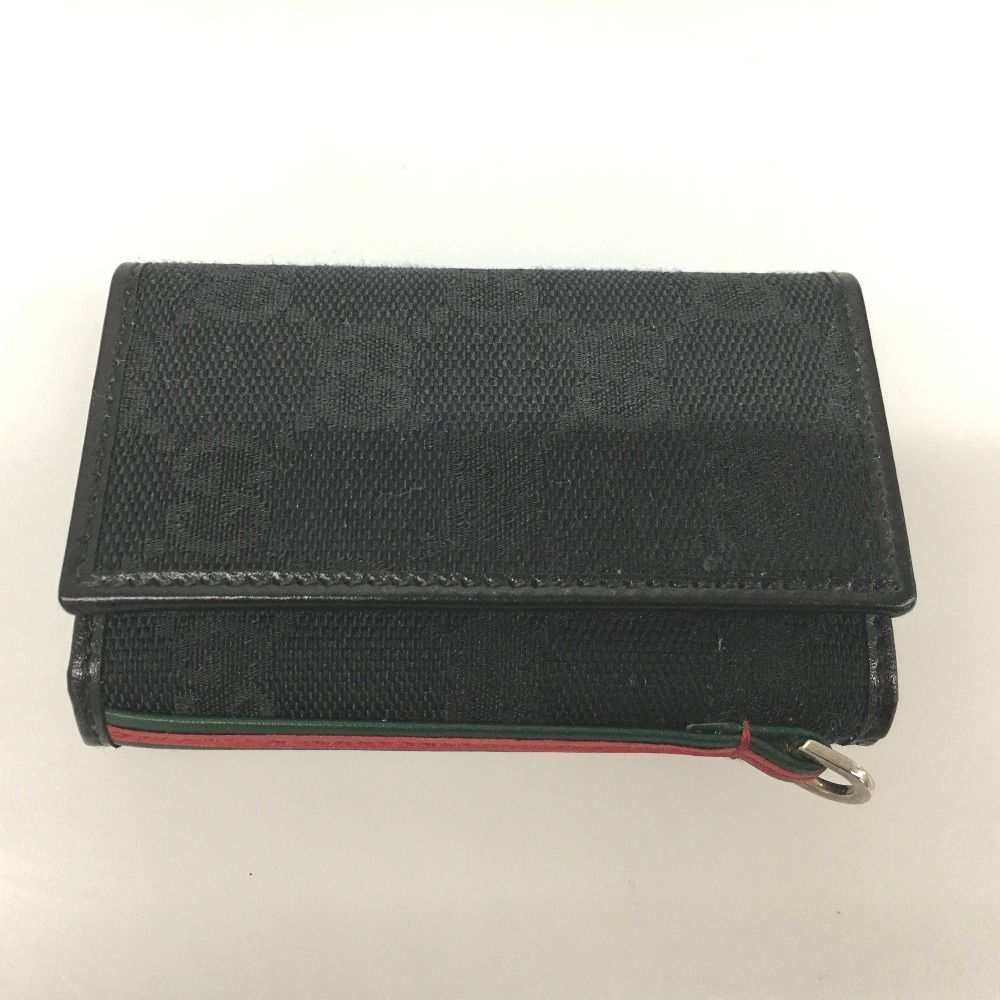 Gucci GG Canvas Key Case 6 Rows 131928 Black