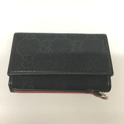 Gucci GG Canvas Key Case 6 Rows 131928 Black