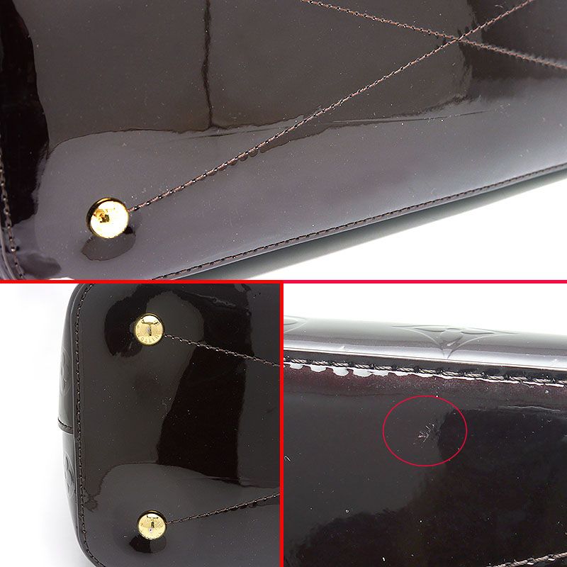 Louis Vuitton LV Long Beach MM M90475 Vernis Amarante Tote Bag A4 Size