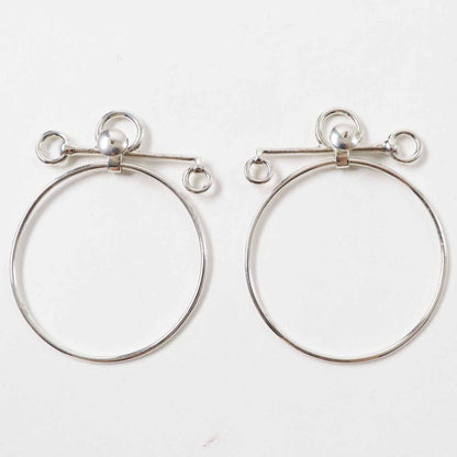 Hermes Loop Medium Earrings For Both Ears Ag925 Silver With Box Storage Bag