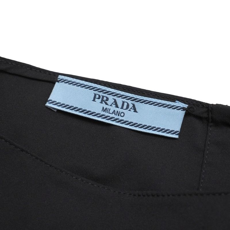 Prada Blouse Size 40 Belted Cubic Sleeve Shirt Black 20251009 Ra6259