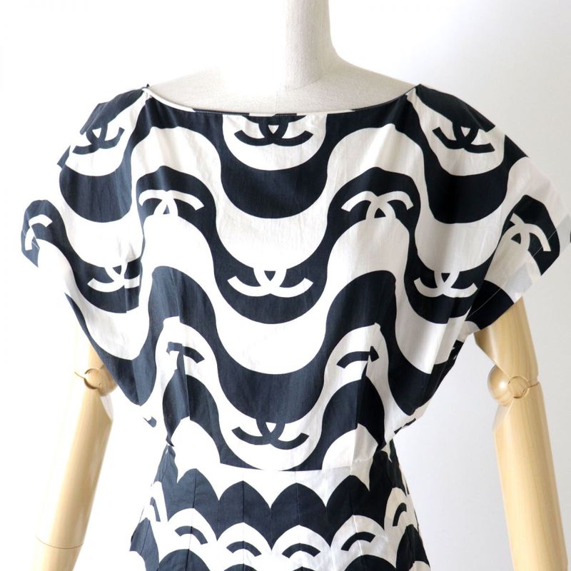 CHANEL 21P P70082 Women's Cotton Short Sleeve Dress/dress With