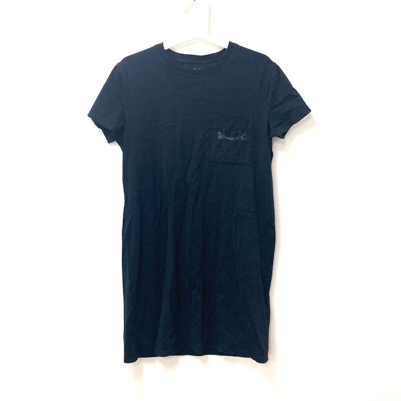 Hermes Dress Long T-shirt Dress Cotton Black