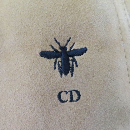 Christian DIOR 248c87al815 100% Lambskin BEE Embroidery Reversible Sheer Ring