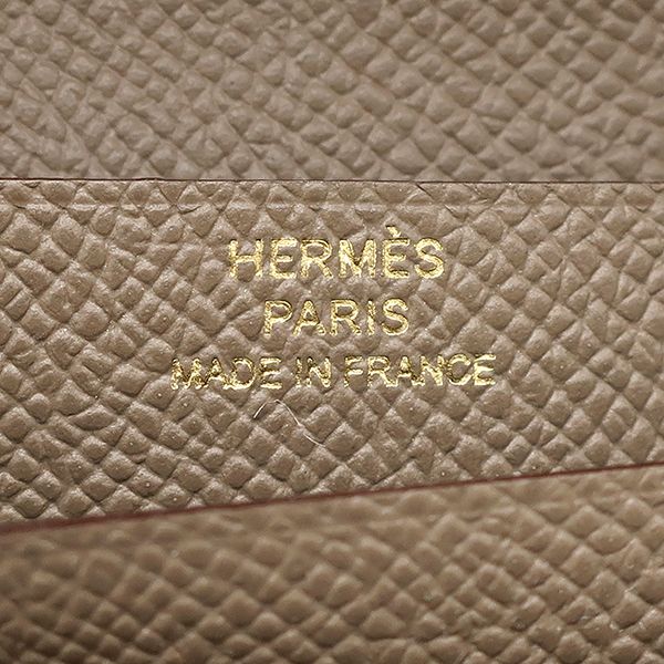 Hermes Long Wallet Bearn Souffle Vaux Epson Etoupe Gold Hardware Unused Glazed