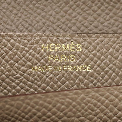 Hermes Long Wallet Bearn Souffle Vaux Epson Etoupe Gold Hardware Unused Glazed