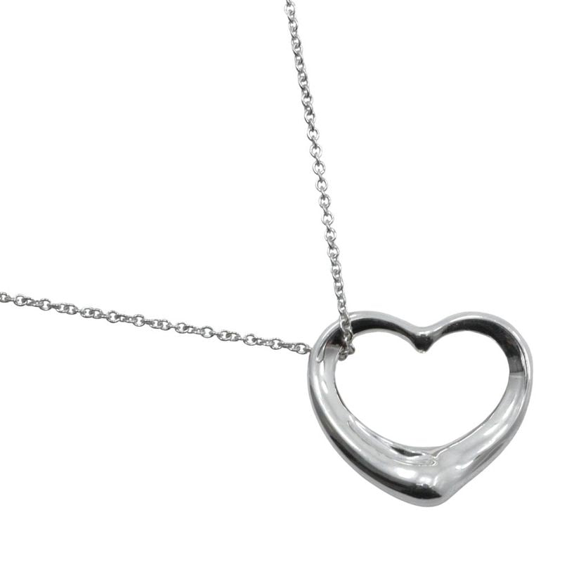 Tiffany & Co Open Heart Elsa Peretti 925 Silver Ladies 9.9g Necklace