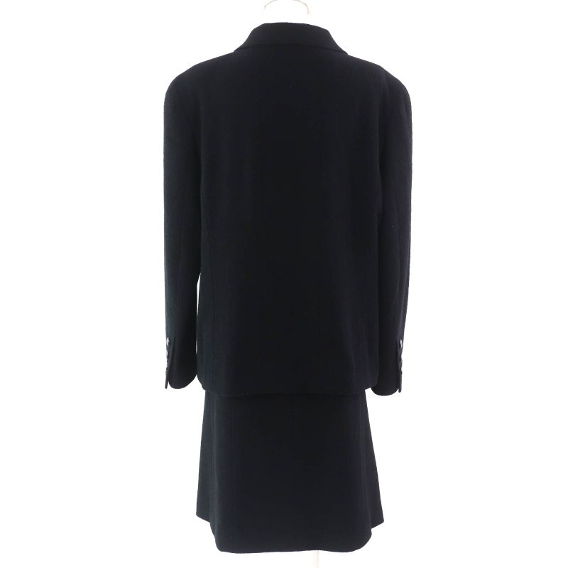 CHANEL Vintage 98A P11506 Wool Coco Mark Button Wool Tweed Jacket Skirt Setup