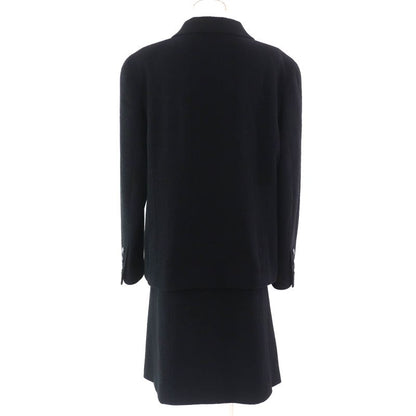 CHANEL Vintage 98A P11506 Wool Coco Mark Button Wool Tweed Jacket Skirt Setup