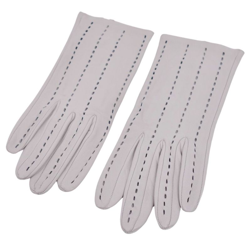 Hermes Gloves Stitched Perforated Lambskin