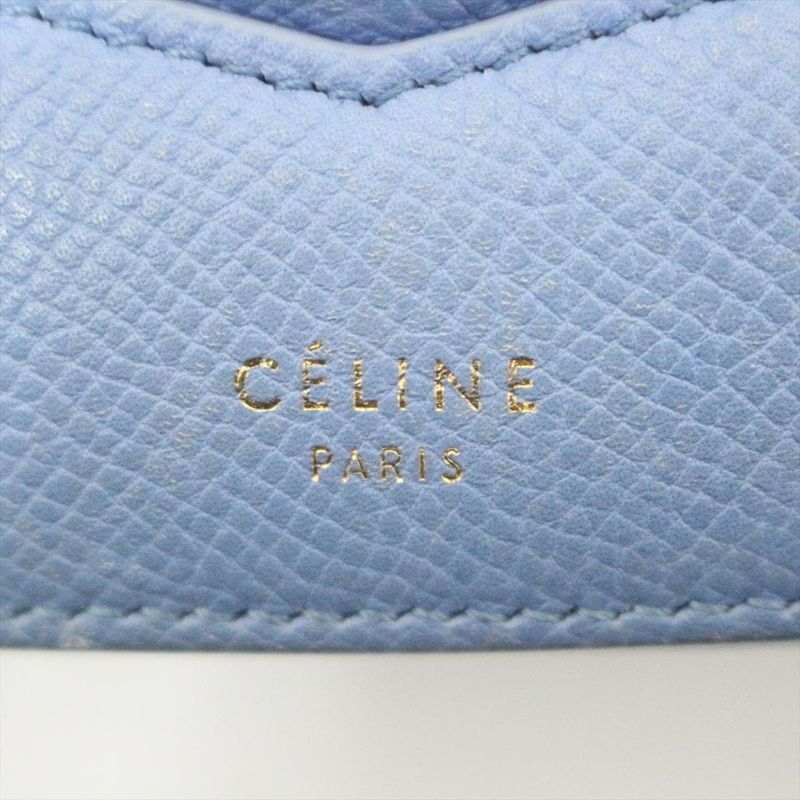 Celine Shoulder Bag Trotter Compact Light Blue Leather