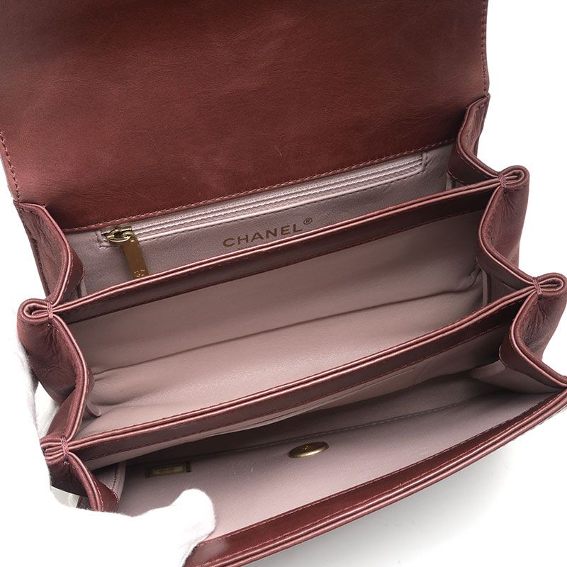 Chanel Matelasse Chain Shoulder Bag Red Calf Handbag