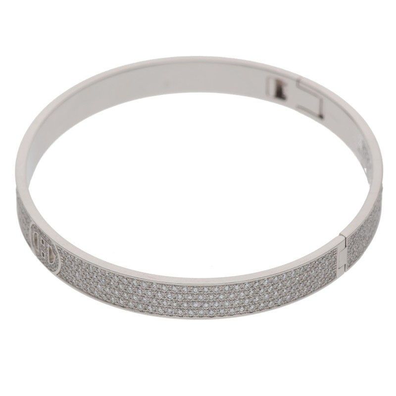 Hermes H D'ancre PM 18K White Gold PAVE Diamond Hd'ancre Pmbracelet Ladies LG