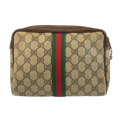 Gucci Vintage Sherry Line Old Gucci GG Supreme Canvas Clutch Bag Second Bag Men