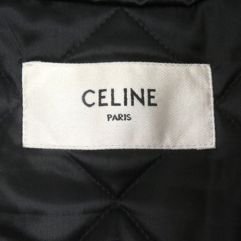 Celine 22AW 2w749048s Back Logo Print Hooded Bomber Jacket Blouson Black 50