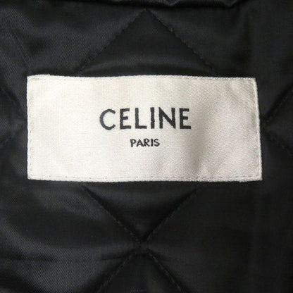 Celine 22AW 2w749048s Back Logo Print Hooded Bomber Jacket Blouson Black 50