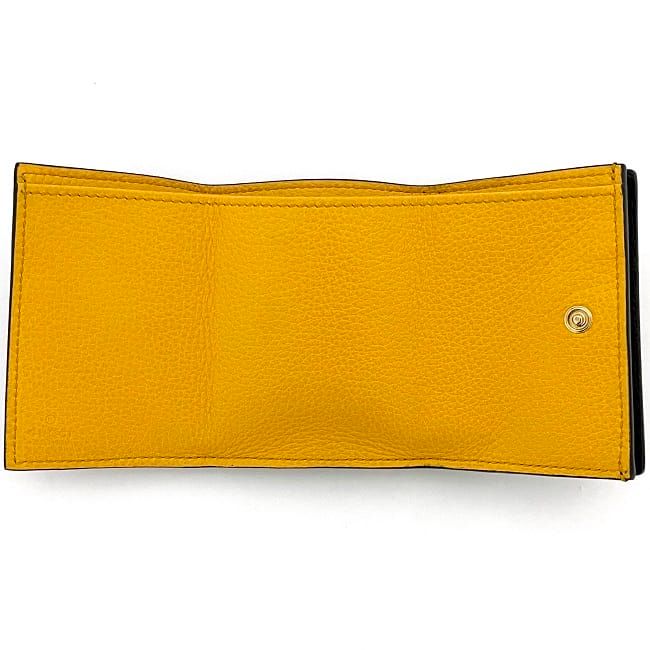 Gucci Trifold Wallet Black 736151 2067 Unused Excellent Condition Leather