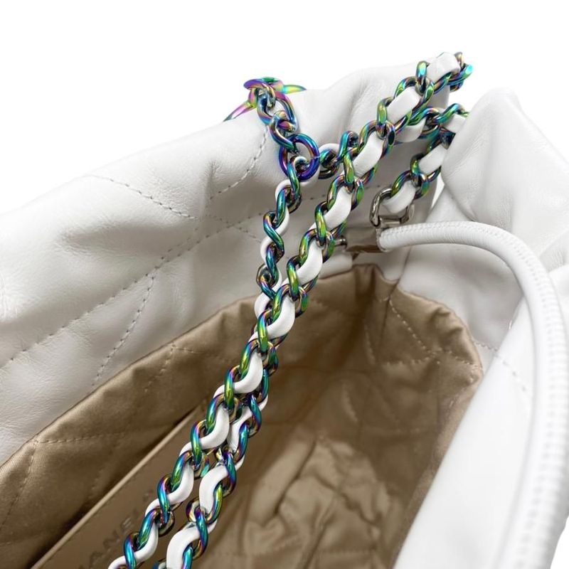 Chanel22 Mini Handbag Chain Shoulder Bag As3980 Aurora Medal White Random Plate