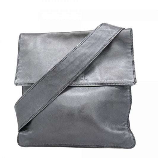 Chanel Shoulder Bag Lambskin Black Gold Hardware Women