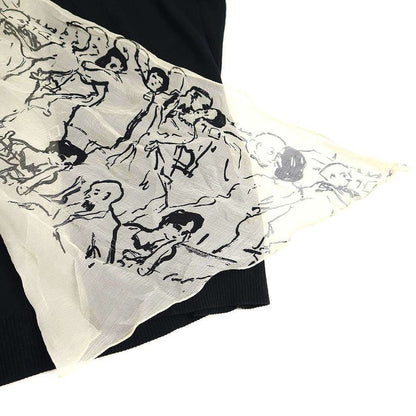 Hermes Silk Shawl Docking Cardigan Black LA