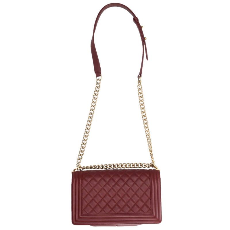 Chanel Boy Chanel 25 Lambskin Chain Shoulder Bag Women 25