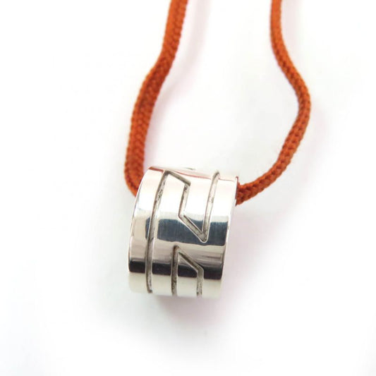 Hermes Move Ash 925 Pendant Necklace Silver Brown Weight 8.3g Ladies