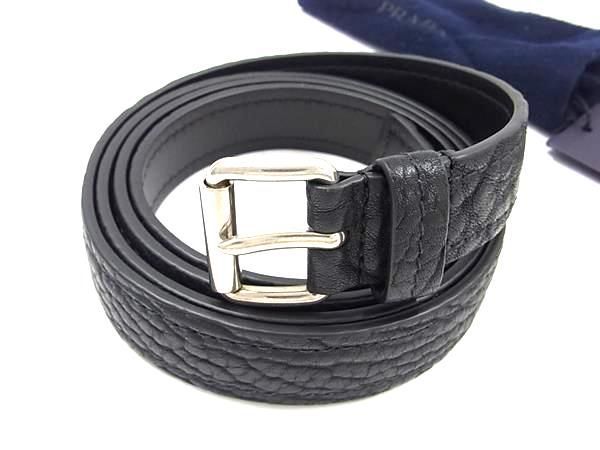 Prada Leather Size 40/100 Belt Men's Black Bf8273