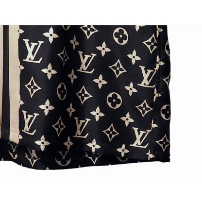 Louis Vuitton Monogram Pajama Shirt Silk Shirt Blouse Women's Tops Navy Ivory