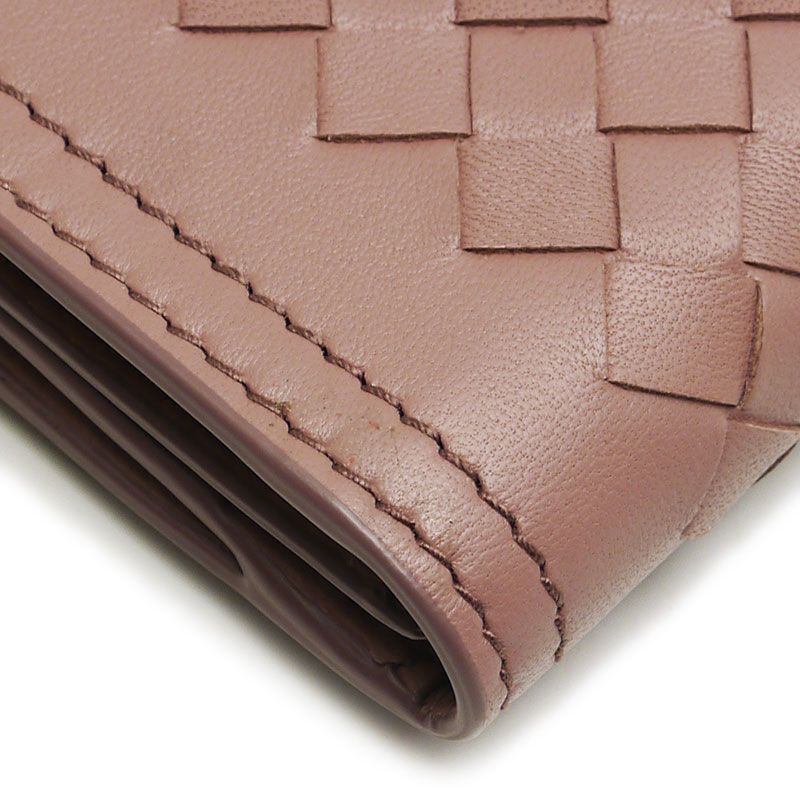 Bottega Veneta Long Wallet Intrecciato Light Brown Butterfly