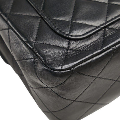 Chanel Matelasse Coco Mark Double Flap Black Gold Lambskin Women's Chanel