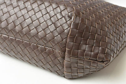 Bottega Veneta A4 Size Unisex Tote Bag Bottega Veneta Intrecciato Leather Dark
