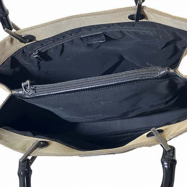 Gucci Bamboo 002-1010 Nylon Canvas Bag Tote Bag Women