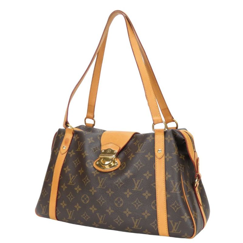 Louis Vuitton Handbag Stresa PM M51186 Monogram Nubuck Brown Shoulder Casual