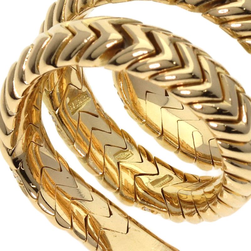 Bvlgari Bulgari Tubogas Spiga Peridot Diamond Ring And Ring 18K Yellow Gold