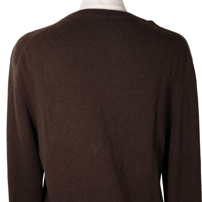 Hermes Serie Button Cashmere Brown Women's Cardigan