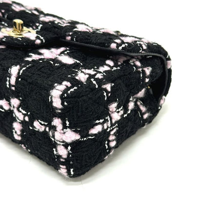 Chanel Shoulder Bag Mini Matelasse Mini Tweed Black