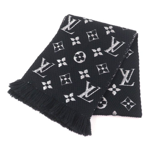 Louis Vuitton M75833 Echarpe Logomania Shine Silk-blend Noir Monogram Scarf