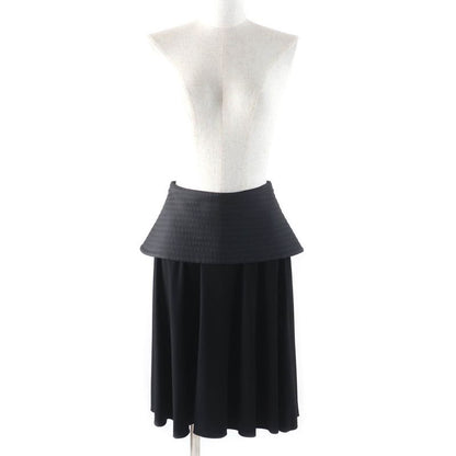 LOEWE S540y08x56 Knee-length Peplum Skirt Bottoms Black 34 Made In Italy