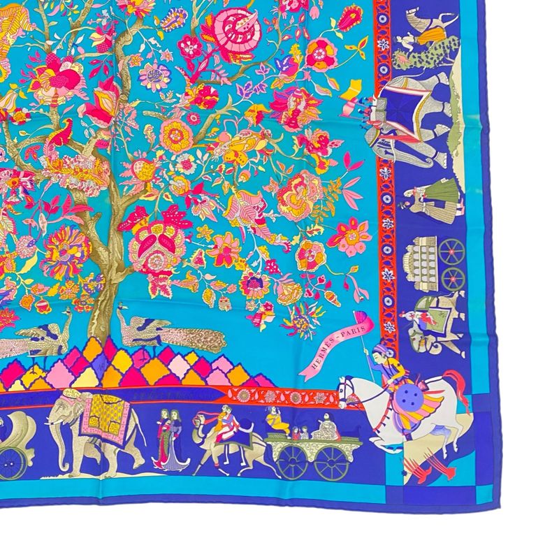 Hermes Carre 90 Scarf Large Silk Fantaisies Indiennes Dazzling India Multicolor
