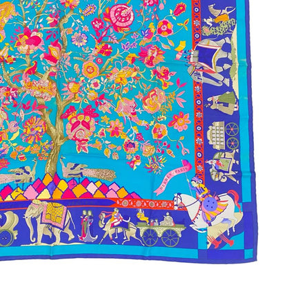 Hermes Carre 90 Scarf Large Silk Fantaisies Indiennes Dazzling India Multicolor