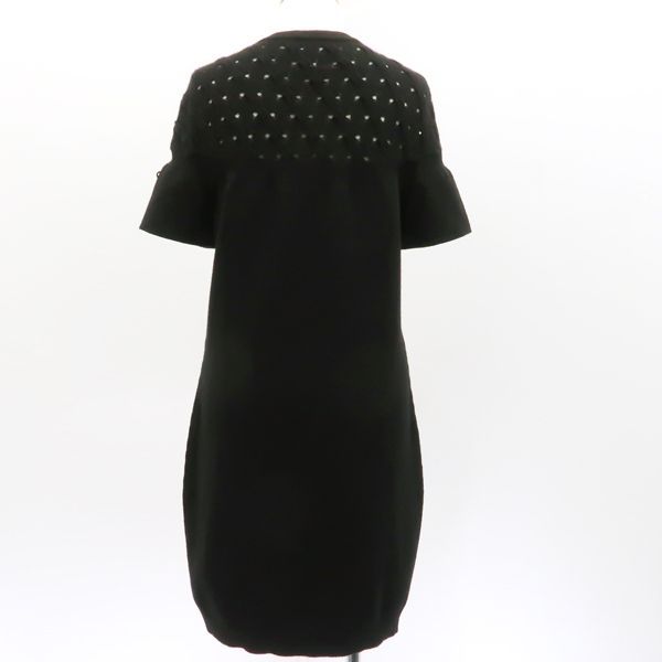 Chanel Knit Dress P46849 Cashmere Blend #38 Mini Length Black Chanel