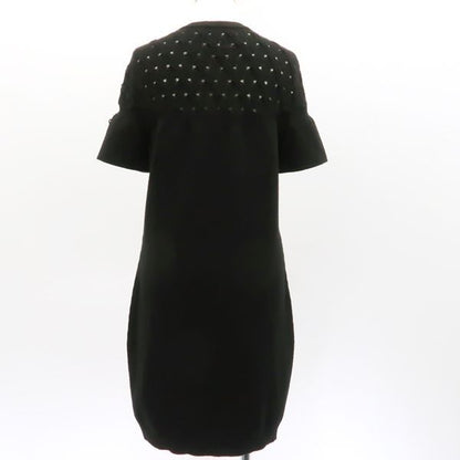 Chanel Knit Dress P46849 Cashmere Blend #38 Mini Length Black Chanel