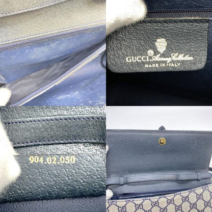 Gucci 904 02 Old Gucci Shoulder Bag Messenger GG Supreme Vintage Navy Ladies
