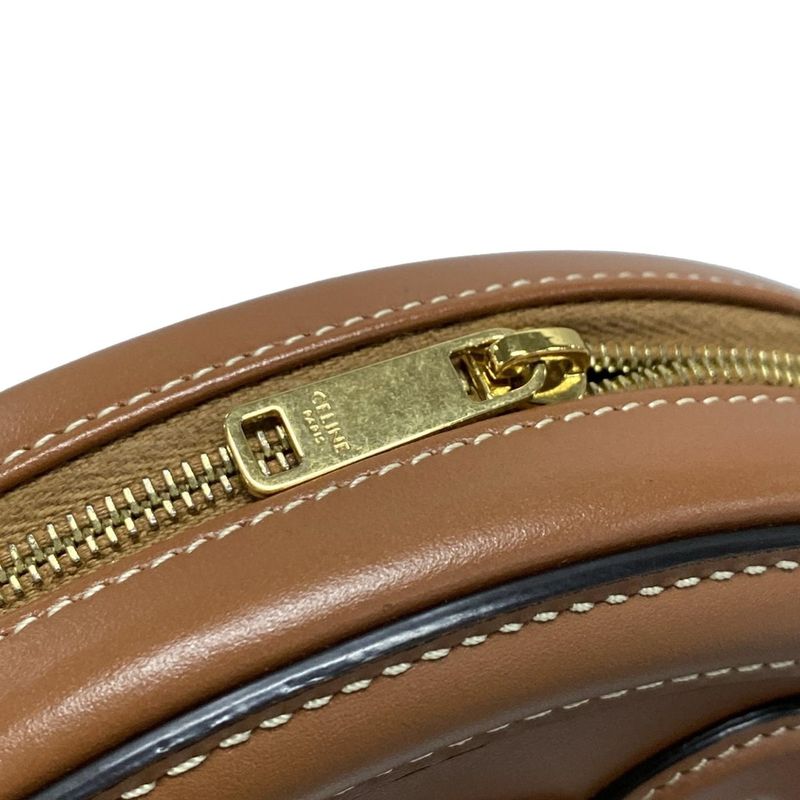 Celine Shoulder Bag Crossbody Oval Purse Cuir Triomphe Tan (brown) Mini Bag