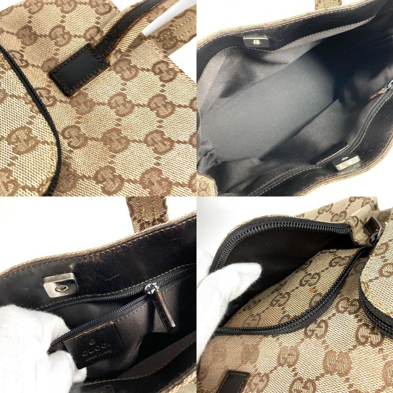 Gucci Handbag GG Logo 002-1080 GG Canvas/leather Beige