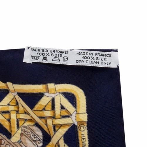 HERMES Silk Scarf Carre 90 FEUX DE ROUTE Carriage Lantern Red Gold
